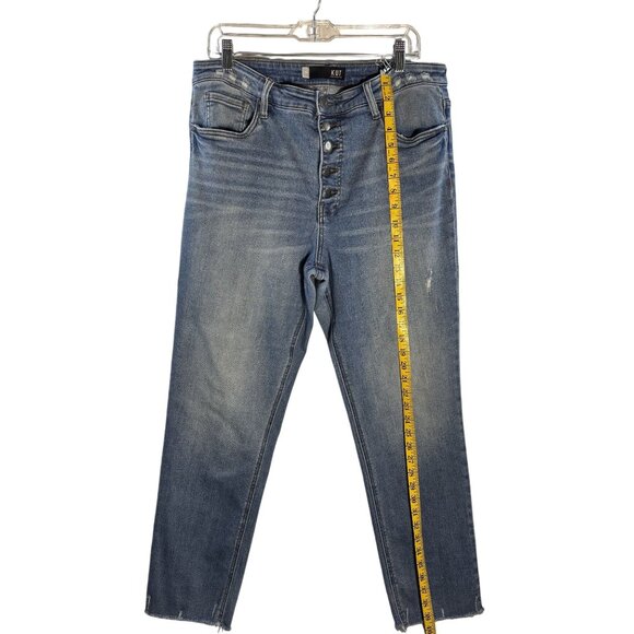 Kut From The Kloth Rachael Fab Ab Mom Jeans Size 14 Medium Wash High Rise Button - Picture 9 of 10